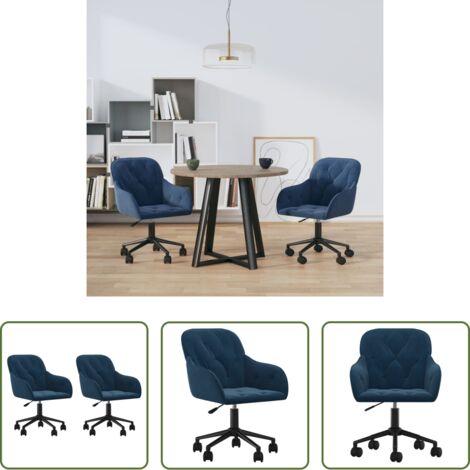 vidaXL Sillas de comedor azul -  Sillas de comedor giratorias 2 uds terciopelo azul