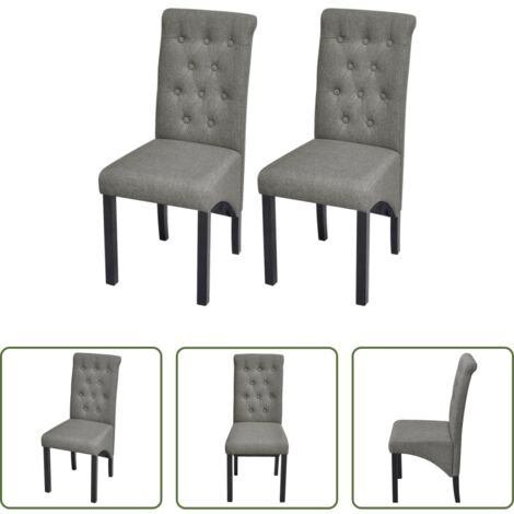 vidaXL Sillas de comedor con asiento giratorio -  Sillas de comedor giratorias 2 unidades tela gris claro