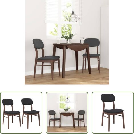 vidaXL Sillas de comedor con cojines -  Sillas de comedor con cojines 2 uds madera maciza marrón caucho