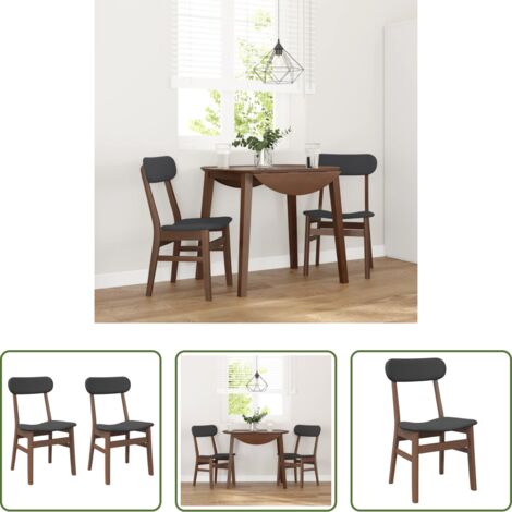 vidaXL Sillas de comedor con cojines -  Sillas de comedor con cojines 2 uds madera maciza marrón caucho