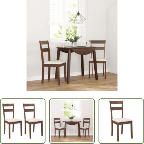 vidaXL Sillas de comedor con cojines -  Sillas de comedor con cojines 2 uds madera maciza marrón caucho