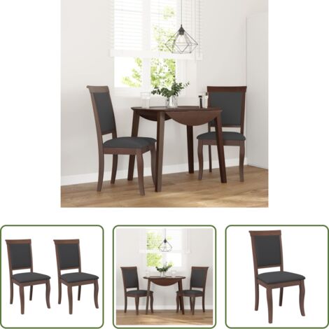 vidaXL Sillas de comedor con cojines -  Sillas de comedor con cojines 2 uds madera maciza marrón caucho