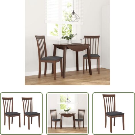 vidaXL Sillas de comedor con cojines -  Sillas de comedor con cojines 2 uds madera maciza marrón caucho