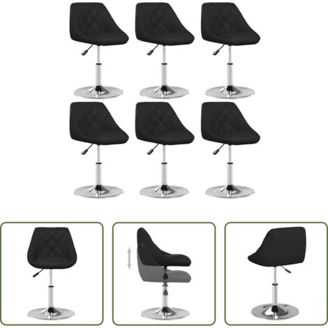 vidaXL Sillas de comedor con gas -  Sillas de comedor 6 unidades cuero sintético negro
