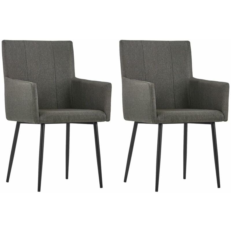 

vidaXL Sillas de Comedor con Reposabrazos Tela 2 Unidades Gris Topo - Gris Topo