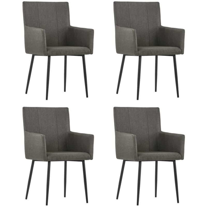 

Sillas de Comedor con Reposabrazos Tela 4 Unidades Gris Taupe - Gris Topo - Vidaxl
