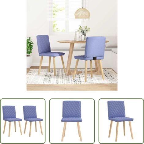 vidaXL Sillas de comedor con respaldo -  Sillas de comedor 2 uds tela azul jeans