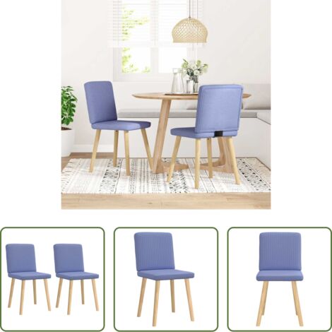 vidaXL Sillas de comedor con respaldo -  Sillas de comedor 2 uds tela azul jeans