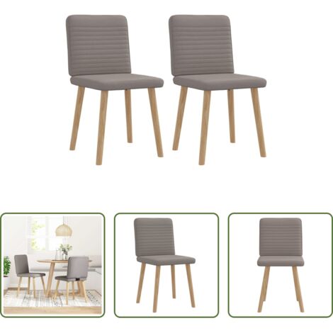 vidaXL Sillas de comedor con respaldo -  Sillas de comedor 2 unidades tela gris taupé