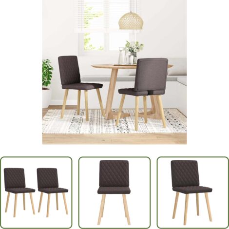 vidaXL Sillas de comedor con respaldo -  Sillas de comedor 2 unidades tela marrón oscuro