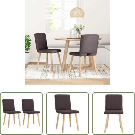 vidaXL Sillas de comedor con respaldo -  Sillas de comedor 2 unidades tela marrón oscuro