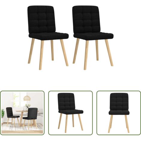 vidaXL Sillas de comedor con respaldo -  Sillas de comedor 2 unidades tela negro