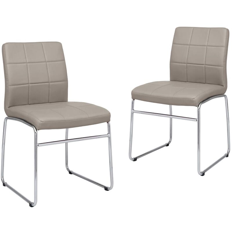 

vidaXL Sillas de Comedor Cuero Sintético 2 Unidades Capuchino - Marrón