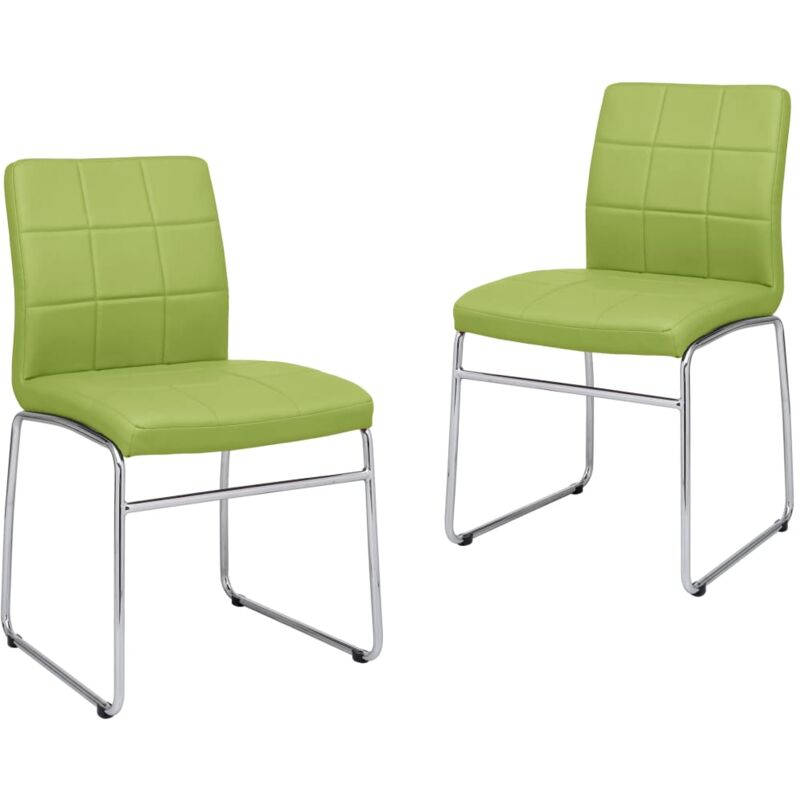 

vidaXL Sillas de Comedor Cuero Sintético 2 Unidades Verde - Verde
