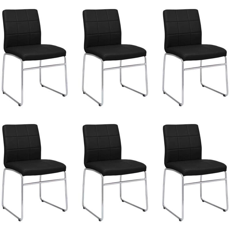

Sillas de Comedor Cuero Sintético 6 Unidades Negro - Negro - Vidaxl