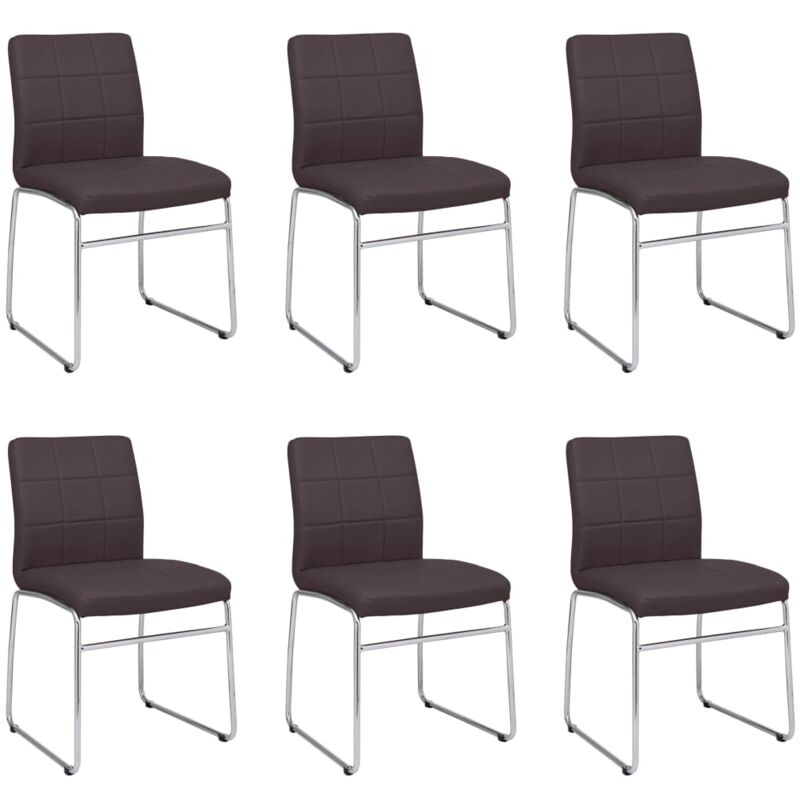 

Sillas de Comedor Cuero Sintético 6 Unidades Marrón - Marrón - Vidaxl