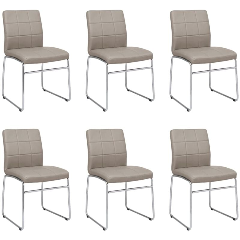 

vidaXL Sillas de Comedor Cuero Sintético 6 Unidades Capuchino - Marrón