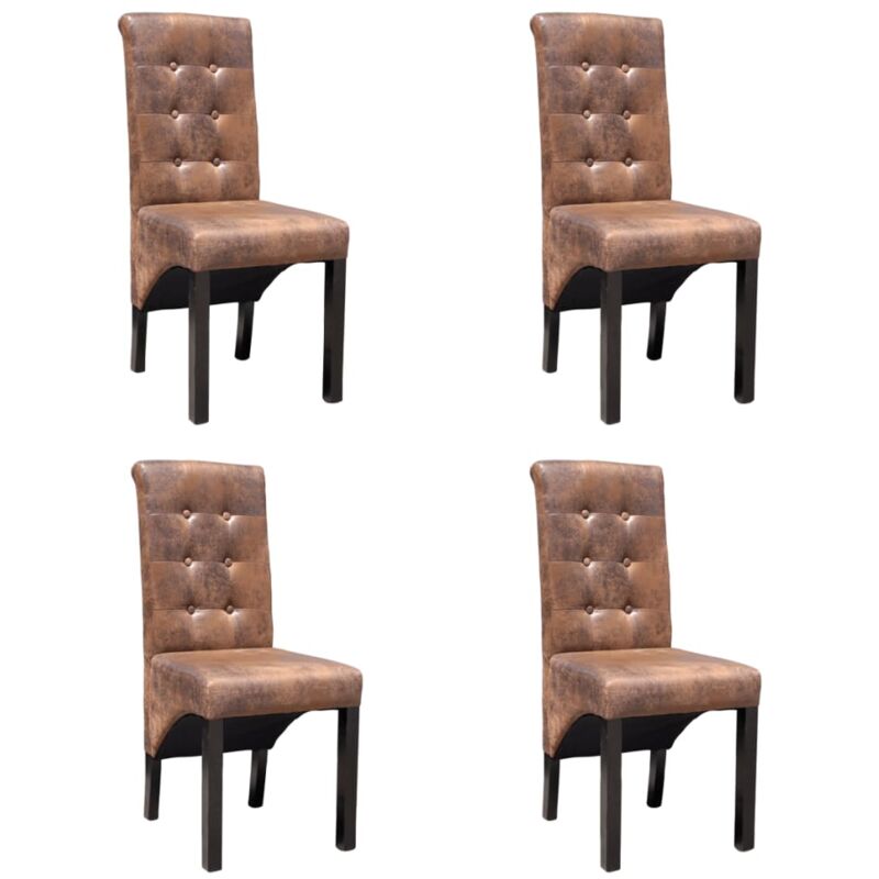 

Sillas de Comedor Cuero Sintético Marrón 4 Unidades - Marrón - Vidaxl