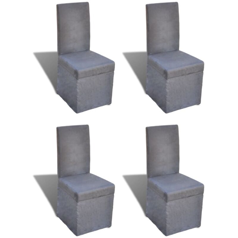 

vidaXL Sillas de Comedor de Tela Gris Oscuro 4 Unidades - Gris