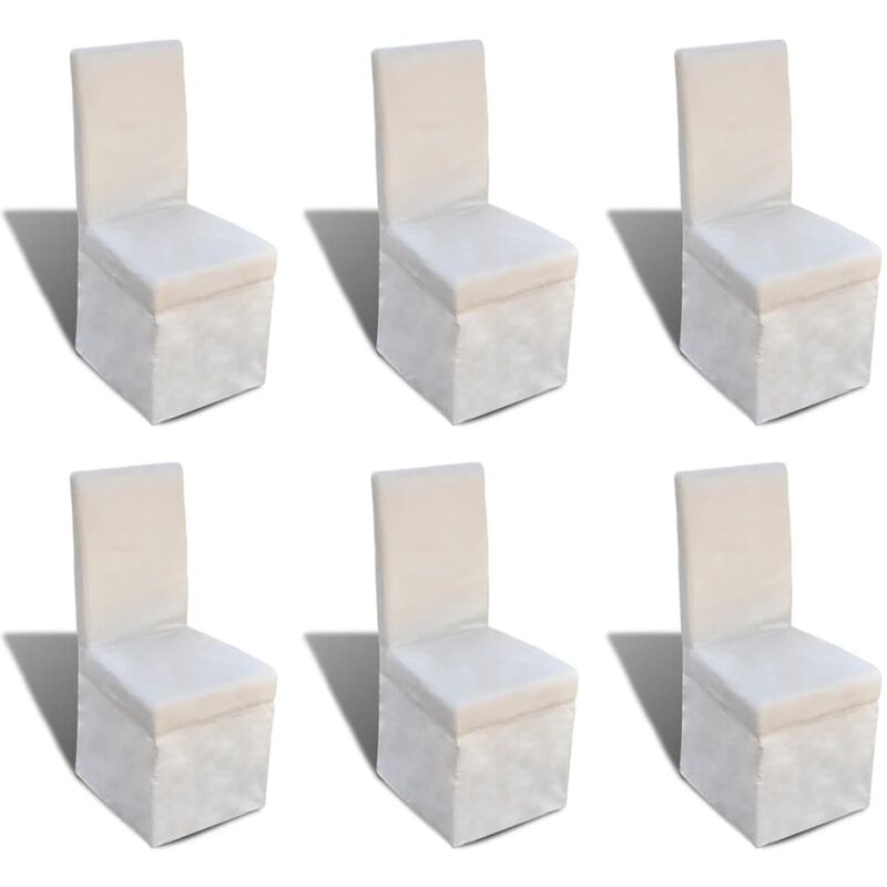 

vidaXL Sillas de Comedor de Tela Blanco Crema 6 Unidades - Crema