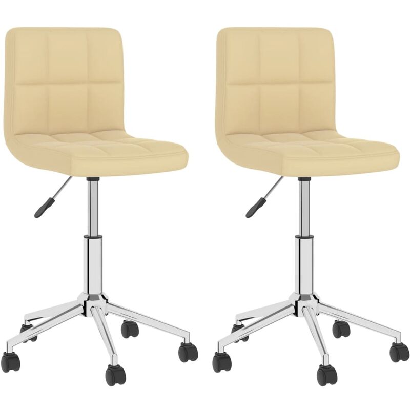 

vidaXL Sillas de comedor giratorias 2 unidades cuero sintético crema - Crema