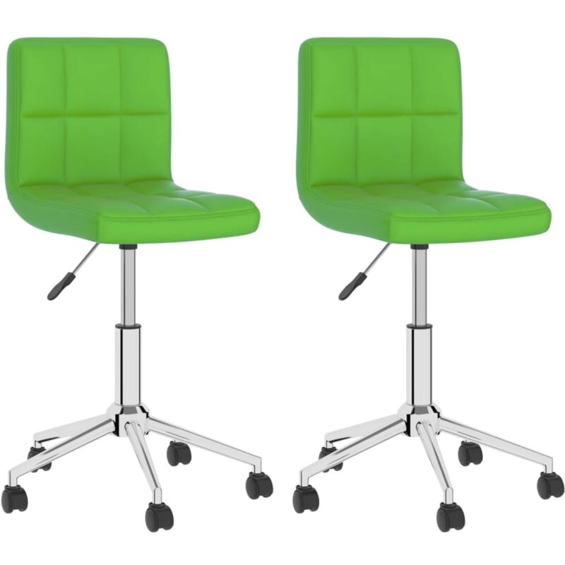 

vidaXL Sillas de comedor giratorias 2 unidades cuero sintético verde - Verde