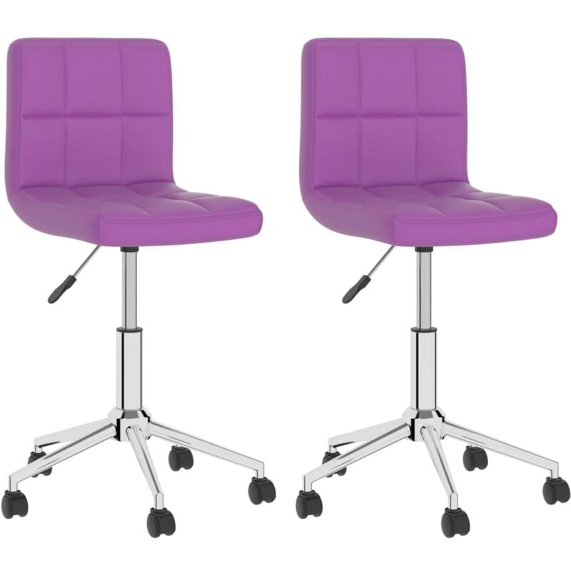 

vidaXL Sillas de comedor giratorias 2 unidades cuero sintético morado - Púrpura