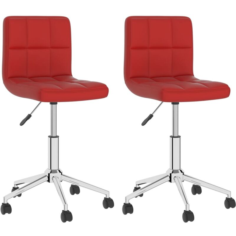 

vidaXL Sillas de comedor giratorias 2 unidades cuero sintético rojo tinto - Rojo
