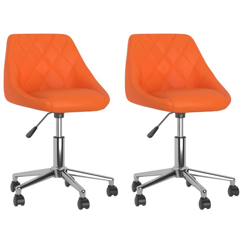 

vidaXL Sillas de comedor giratorias 2 uds cuero sintético naranja - Naranja
