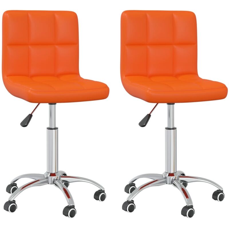 

vidaXL Sillas de comedor giratorias 2 uds cuero sintético naranja - Naranja