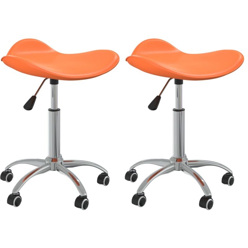 

vidaXL Sillas de comedor giratorias cuero sintético 2 unidades naranja - Naranja