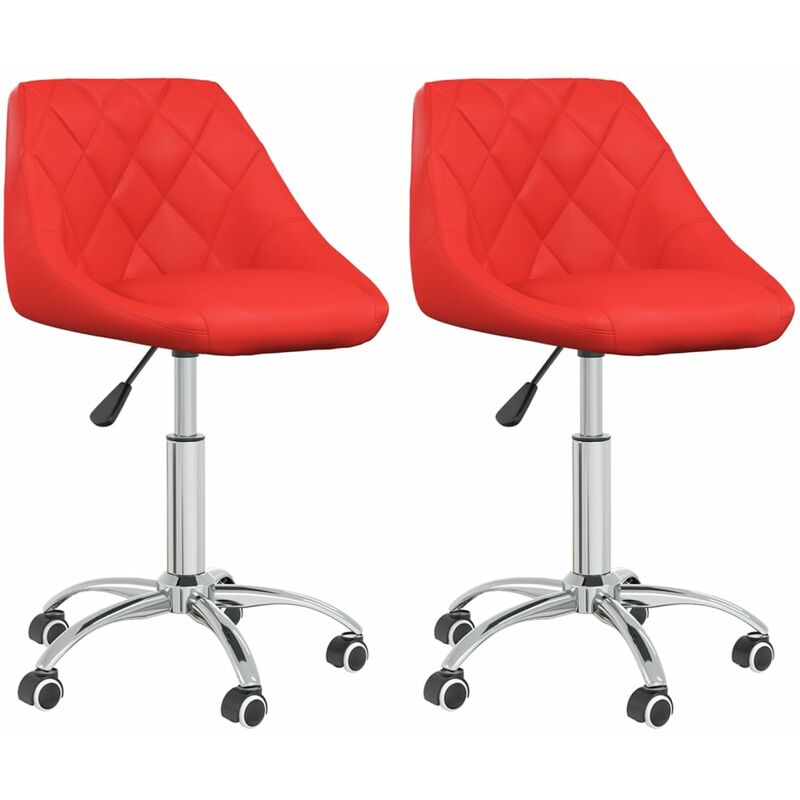 

vidaXL Sillas de comedor giratorias 2 uds cuero sintético rojo - Rojo