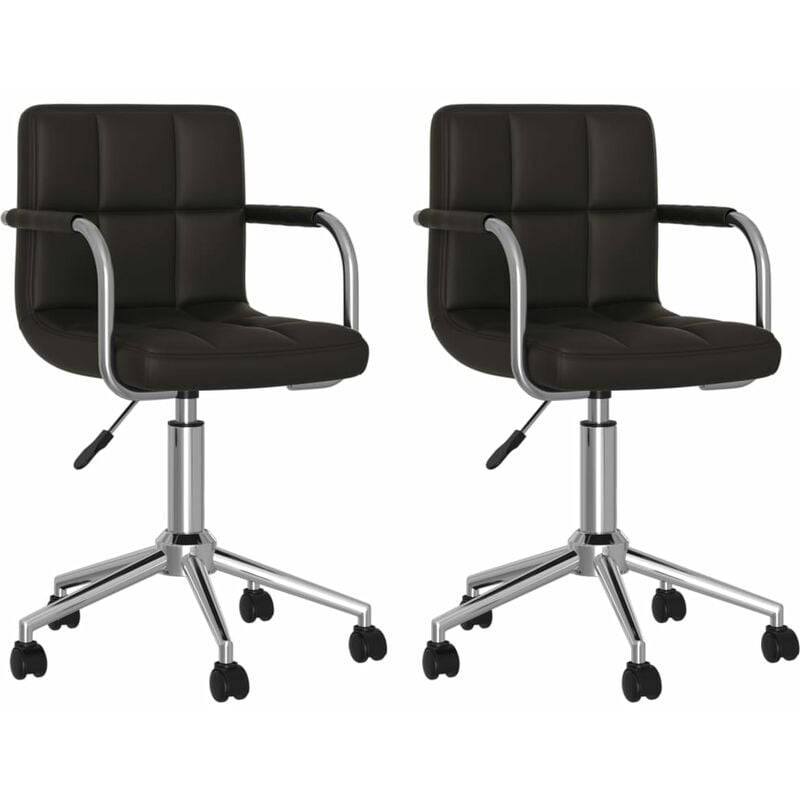 

Sillas de comedor giratorias cuero sintético 2 unidades negro - Negro - Vidaxl