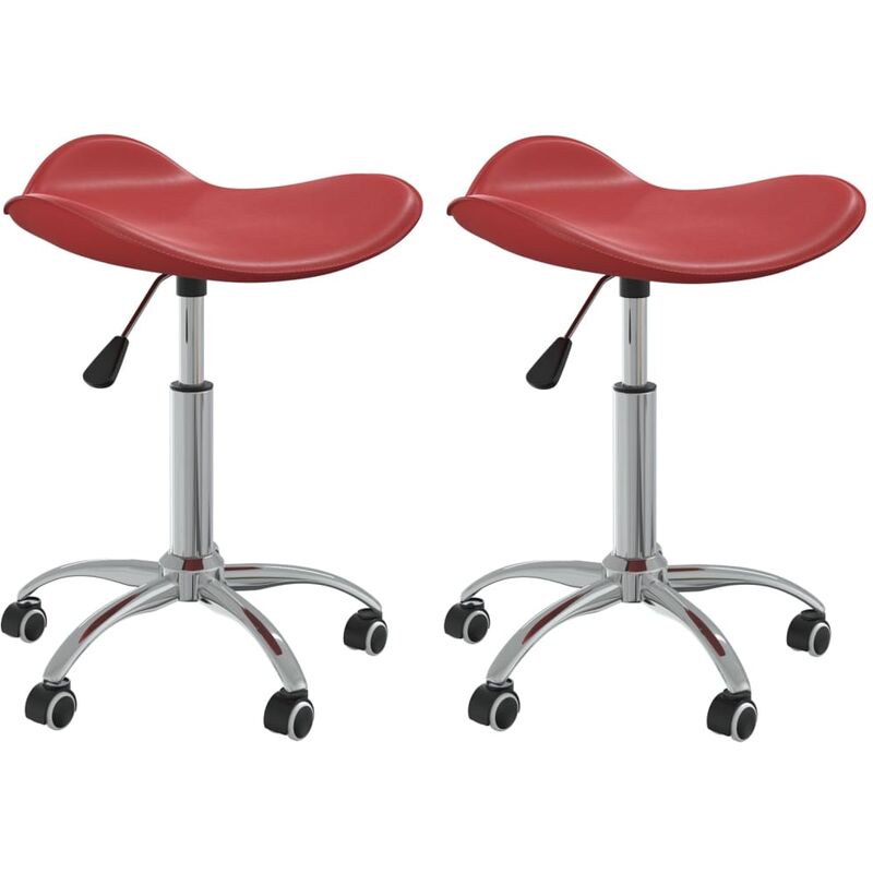 

vidaXL Sillas de comedor giratorias cuero sintético 2 unidades rojo tint - Rojo