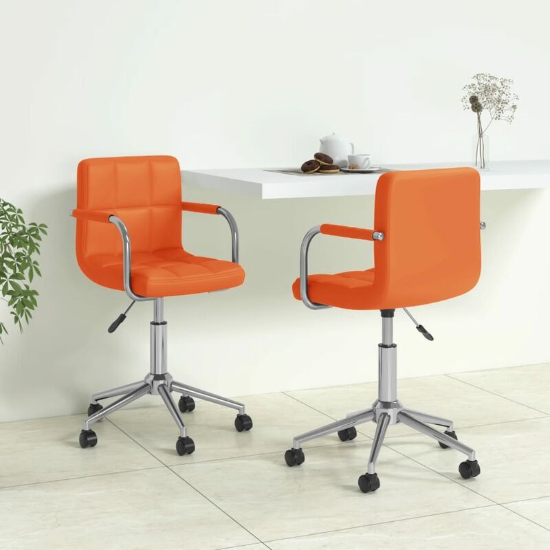

Sillas de comedor giratorias cuero sintético 2 unidades naranja - Naranja - Vidaxl