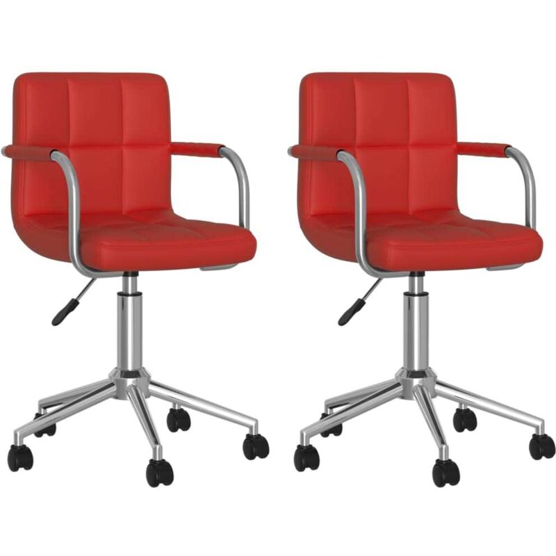 

Sillas de comedor giratorias cuero sintético 2 unidades rojo tinto - Rojo - Vidaxl