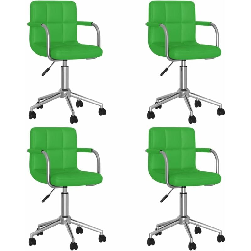 

vidaXL Sillas de comedor giratorias cuero sintético 4 unidades verde - Verde