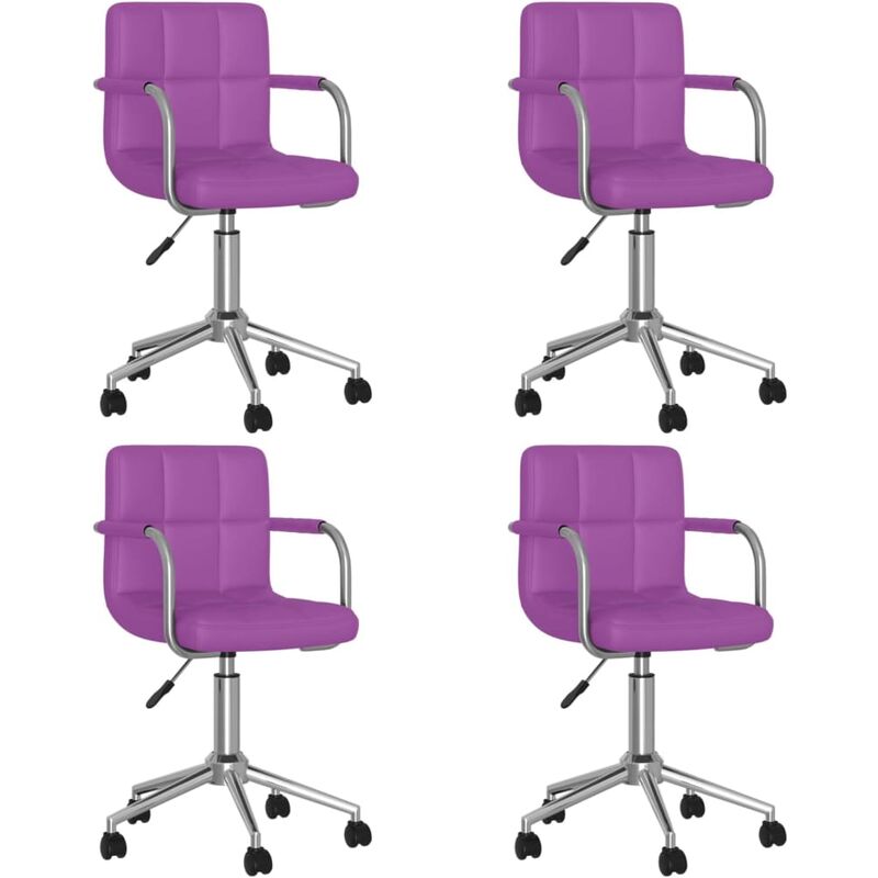 

vidaXL Sillas de comedor giratorias cuero sintético 4 unidades morado - Púrpura