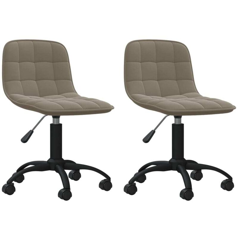 

vidaXL Sillas de comedor giratorias 2 uds de terciopelo gris claro - Gris