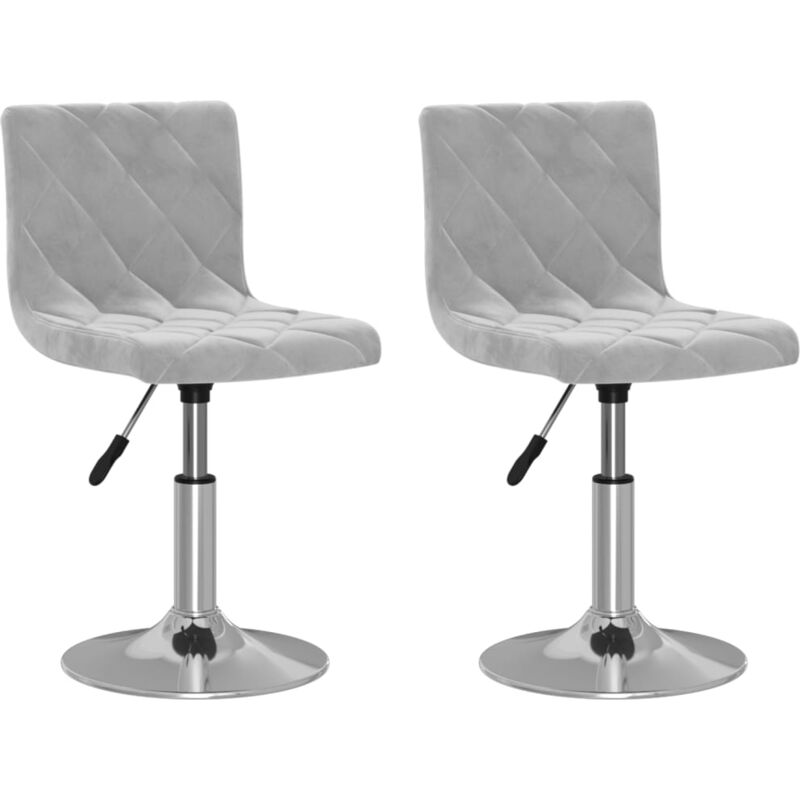 

vidaXL Sillas de comedor giratorias 2 uds de terciopelo gris claro - Gris