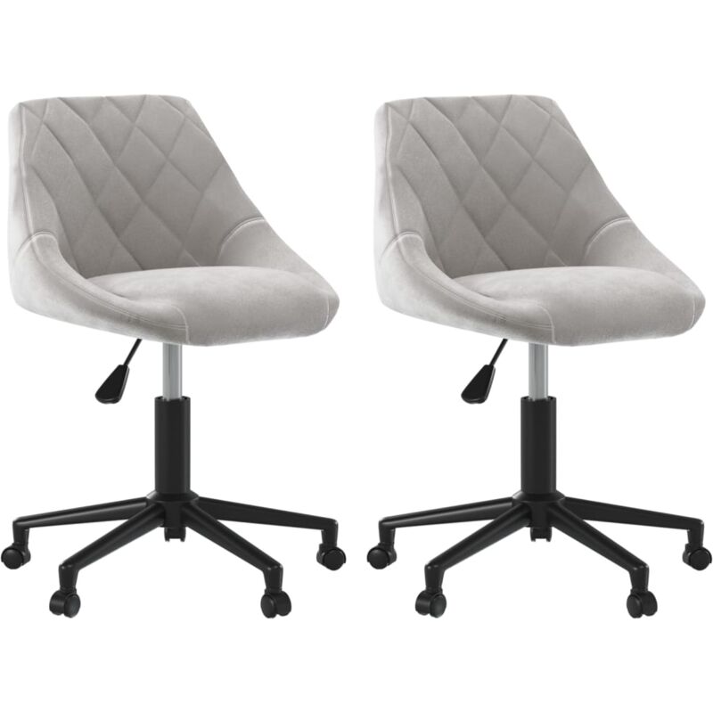 

vidaXL Sillas de comedor giratorias 2 uds de terciopelo gris claro - Gris