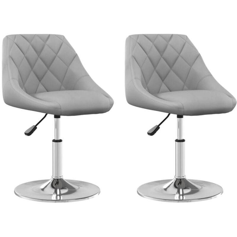 

vidaXL Sillas de comedor giratorias 2 uds de terciopelo gris claro - Gris