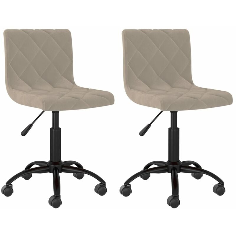 

vidaXL Sillas de comedor giratorias 2 uds de terciopelo gris claro - Gris