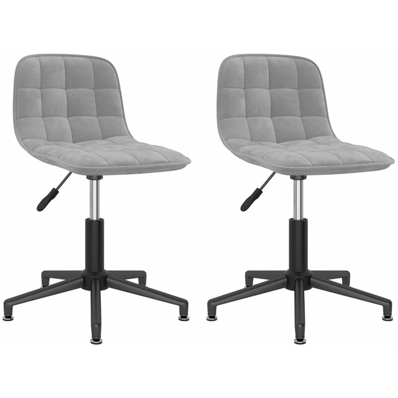 

vidaXL Sillas de comedor giratorias 2 uds de terciopelo gris claro - Gris