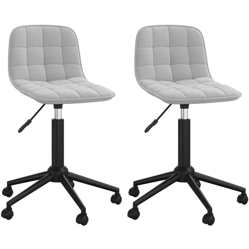 

vidaXL Sillas de comedor giratorias 2 uds de terciopelo gris claro - Gris