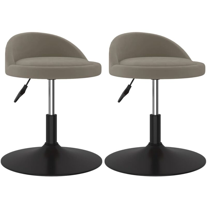 

Sillas de comedor giratorias 2 uds de terciopelo gris claro - Gris - Vidaxl