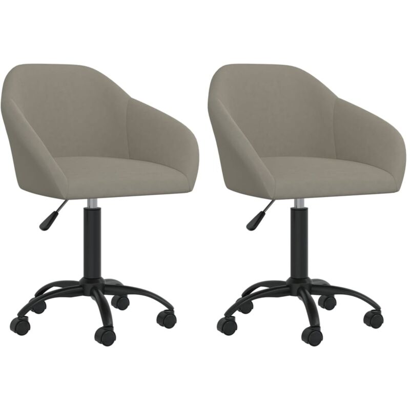 

vidaXL Sillas de comedor giratorias 2 uds de terciopelo gris claro - Gris