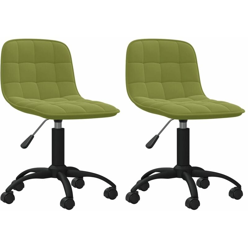 

vidaXL Sillas de comedor giratorias 2 uds de terciopelo verde claro - Verde