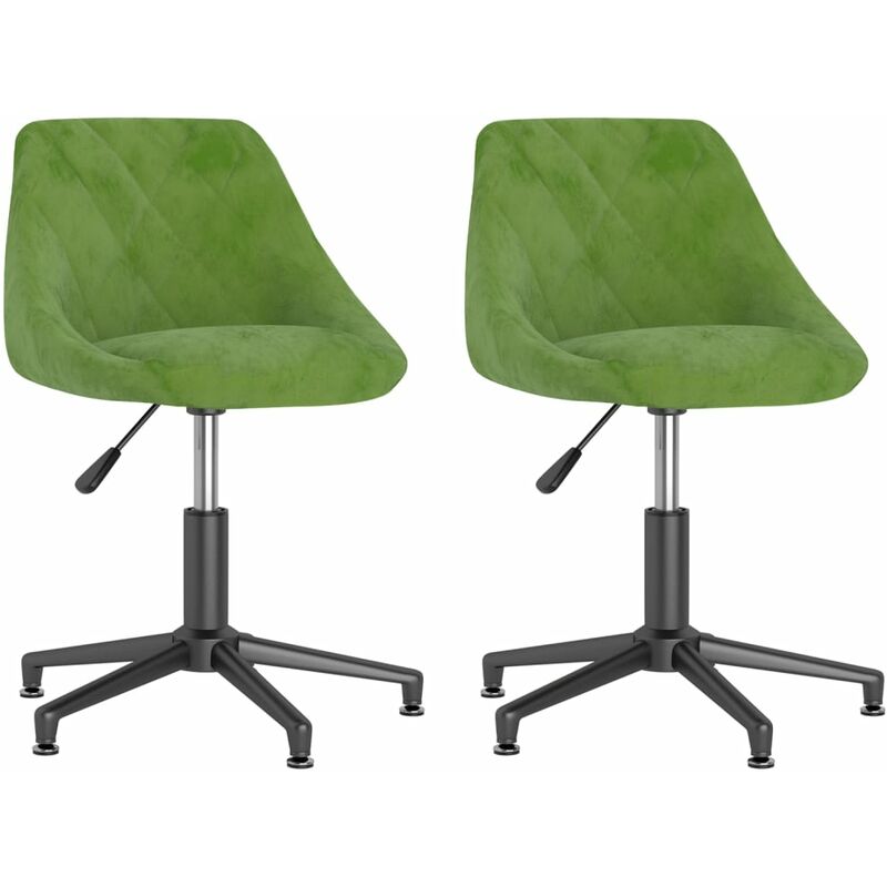 

vidaXL Sillas de comedor giratorias 2 uds de terciopelo verde claro - Verde