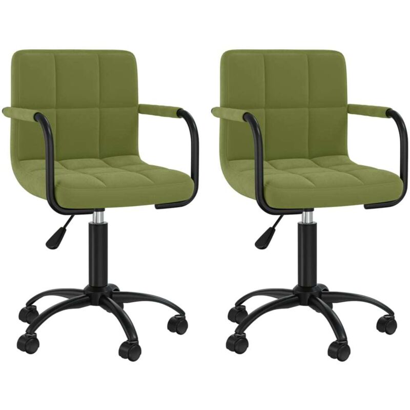 

Sillas de comedor giratorias de terciopelo 2 uds verde claro - Verde - Vidaxl